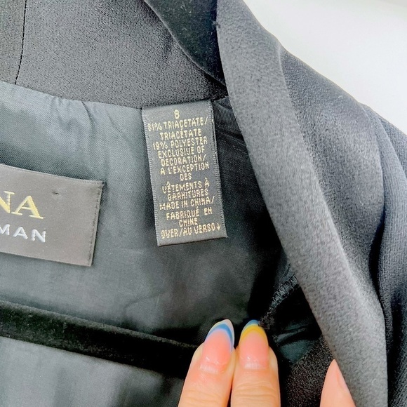 Dana Buchman Black Button Down Blazer Floral Embroidered Jacket Size 8 - Picture 7 of 8